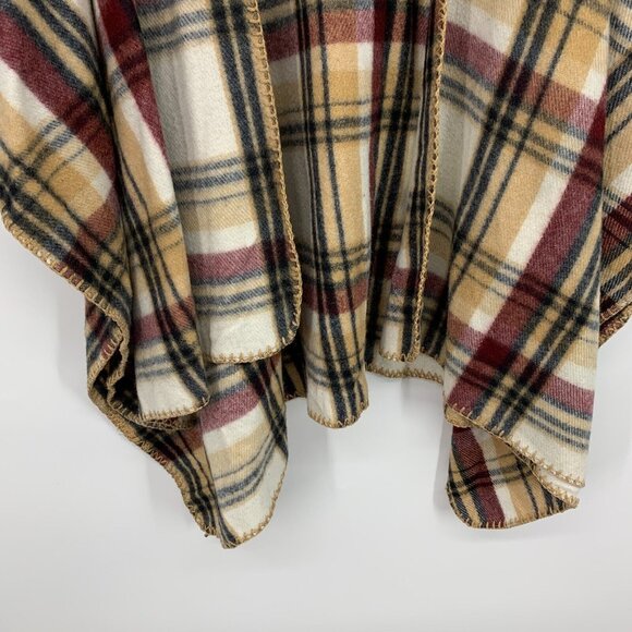 Woolrich Blanket Wrap Shawl Plaid Open Front Poncho - Picture 5 of 9